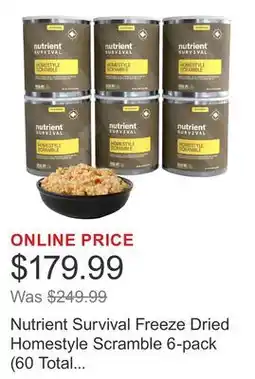 Costco Nutrient Survival Freeze Dried Homestyle Scramble 6-pack (60 Total Servings) offer