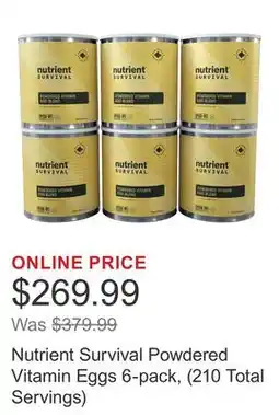Costco Nutrient Survival Powdered Vitamin Eggs 6-pack, (210 Total Servings) offer