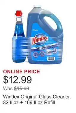 Costco Windex Original Glass Cleaner, 32 fl oz + 169 fl oz Refill offer