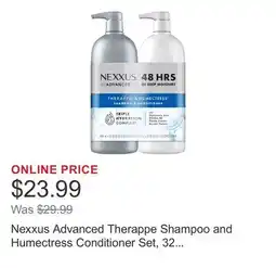 Costco Nexxus Advanced Therappe Shampoo and Humectress Conditioner Set, 32 fl oz offer