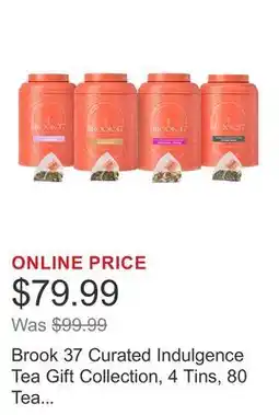 Costco Brook 37 Curated Indulgence Tea Gift Collection, 4 Tins, 80 Tea Bags Total offer