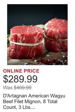 Costco D'Artagnan American Wagyu Beef Filet Mignon, 8 Total Count, 3 Lbs. Total offer