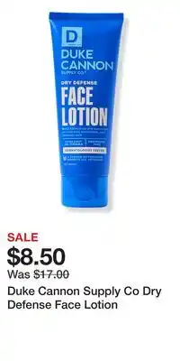 Ulta Beauty Duke Cannon Supply Co Dry Defense Face Lotion offer