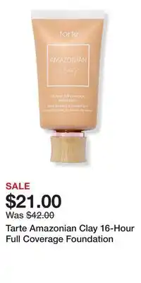 Ulta Beauty Tarte Amazonian Clay 16-Hour Full Coverage Foundation offer