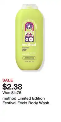 Ulta Beauty method Limited Edition Festival Feels Body Wash offer