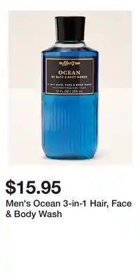 Bath & Body Works Men's Ocean 3-in-1 Hair, Face & Body Wash offer