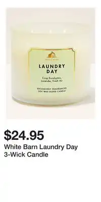 Bath & Body Works White Barn Laundry Day 3-Wick Candle offer