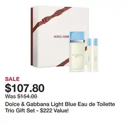 Belk Dolce & Gabbana Light Blue Eau de Toilette Trio Gift Set - $222 Value! offer