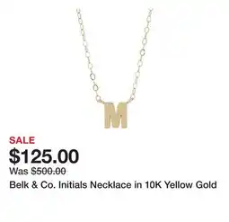 Belk Belk & Co. Initials Necklace in 10K Yellow Gold offer