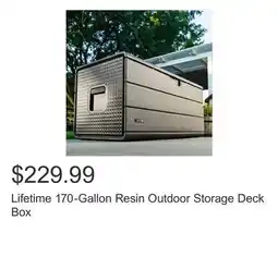 Costco Lifetime 170-Gallon Resin Outdoor Storage Deck Box offer