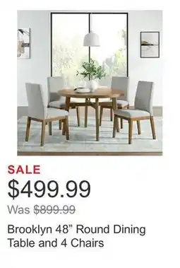 Costco Brooklyn 48 Round Dining Table and 4 Chairs offer