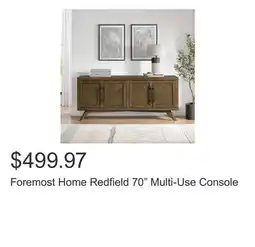 Costco Foremost Home Redfield 70 Multi-Use Console offer