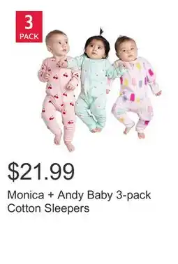 Costco Monica + Andy Baby 3-pack Cotton Sleepers offer