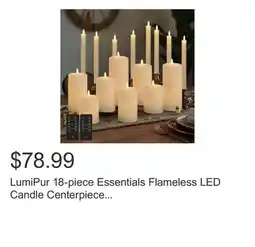 Costco LumiPur 18‑piece Essentials Flameless LED Candle Centerpiece Collection offer