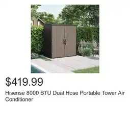 Costco Hisense 8000 BTU Dual Hose Portable Tower Air Conditioner offer