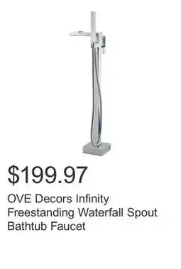 Costco OVE Decors Infinity Freestanding Waterfall Spout Bathtub Faucet offer