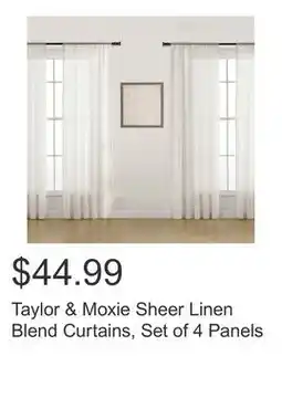 Costco Taylor & Moxie Sheer Linen Blend Curtains, Set of 4 Panels offer