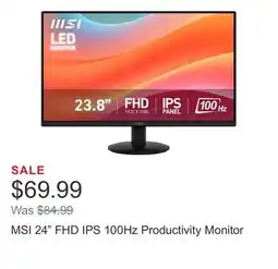 Costco MSI 24 FHD IPS 100Hz Productivity Monitor offer