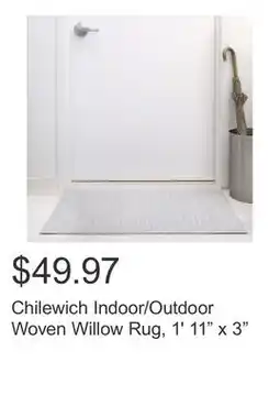 Costco Chilewich Indoor/Outdoor Woven Willow Rug, 1' 11 x 3 offer