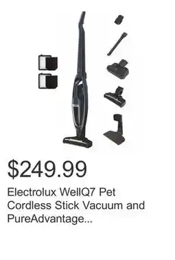 Costco Electrolux WellQ7 Pet Cordless Stick Vacuum and PureAdvantage Filter Set offer