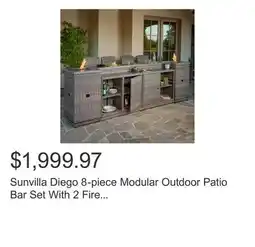 Costco Sunvilla Diego 8-piece Modular Outdoor Patio Bar Set With 2 Fire Towers offer
