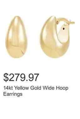 Costco 14kt Yellow Gold Wide Hoop Earrings offer