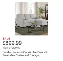 Costco Coddle Cameron Convertible Sofa with Reversible Chaise and Storage, Beige offer