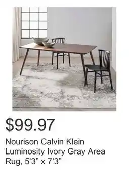 Costco Nourison Calvin Klein Luminosity Ivory Gray Area Rug, 5'3 x 7'3 offer