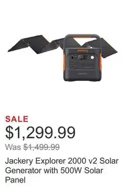 Costco Jackery Explorer 2000 v2 Solar Generator with 500W Solar Panel offer