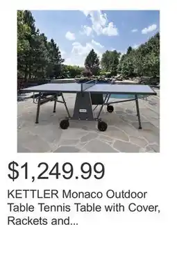 Costco KETTLER Monaco Outdoor Table Tennis Table with Cover, Rackets and Balls offer
