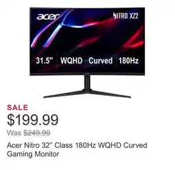 Costco Acer Nitro 32 Class 180Hz WQHD Curved Gaming Monitor offer