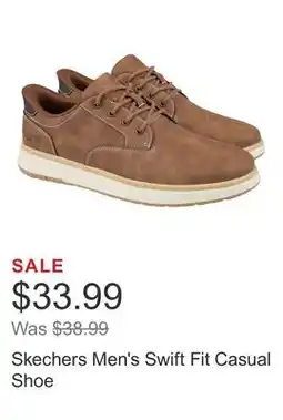 Costco Skechers Men's Swift Fit Casual Shoe offer