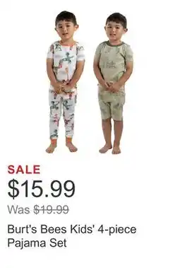 Costco Burt's Bees Kids' 4-piece Pajama Set offer