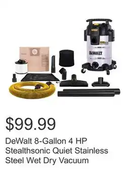 Costco DeWalt 8-Gallon 4 HP Stealthsonic Quiet Stainless Steel Wet Dry Vacuum offer