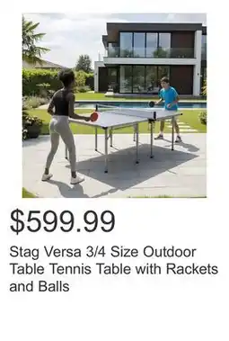 Costco Stag Versa 3/4 Size Outdoor Table Tennis Table with Rackets and Balls offer