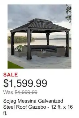 Costco Sojag Messina Galvanized Steel Roof Gazebo - 12 ft. x 16 ft offer