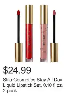 Costco Stila Cosmetics Stay All Day Liquid Lipstick Set, 0.10 fl oz, 2-pack offer