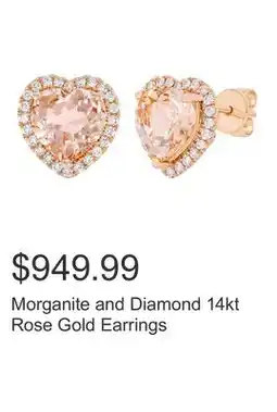 Costco Morganite and Diamond 14kt Rose Gold Earrings offer