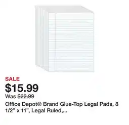 Office Depot Office Depot Brand Glue-Top Legal Pads, 8 1/2 x 11, Legal Ruled, 50 Sheets, White, Pack Of 12 Pads offer