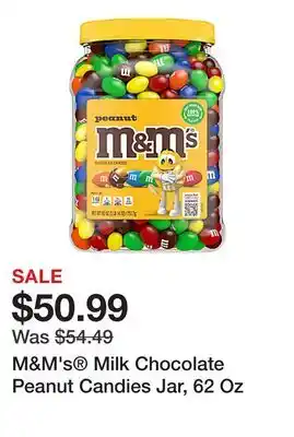 Office Depot M&M's Milk Chocolate Peanut Candies Jar, 62 Oz offer