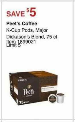 Costco Peet's Coffee K-Cup Pods, Major Dickason's Blend offer