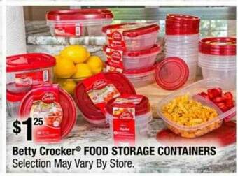 Dollar Tree Betty Crocker® Food Storage Containers offer