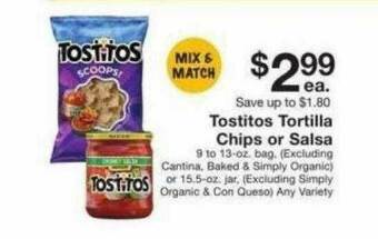 Fairway Store Market Tostitos Tortilla Chips Or Salsa offer