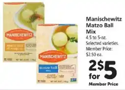 Safeway Manischewitz Matzo Ball Mix offer