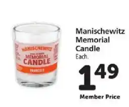 Safeway Manischewitz Memorial Candle offer