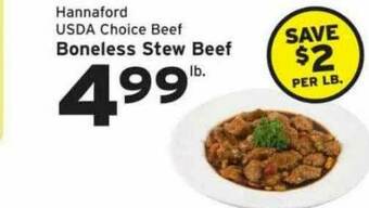 Hannaford Hannaford USDA Choice Beef Boneless Stew Beef offer