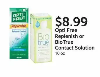Fareway Opti Free Replenish Or BioTrue Contact Solution offer