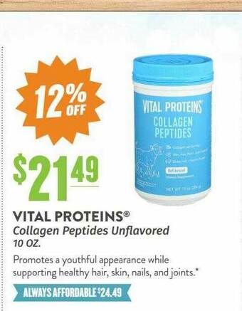 Natural Grocers Vital Proteins® Collagen Peptides Unflavored offer