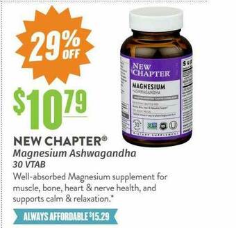 Natural Grocers New Chapter® Magnesium Ashwagandha 30 VTAB offer