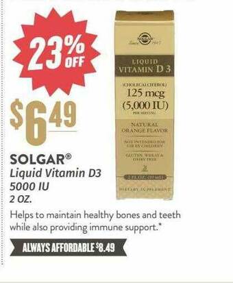 Natural Grocers Solgar® Liquid Vitamin D3 5000 IU 2 Oz. offer